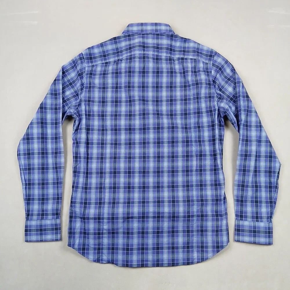 Banana Republic Small‎ Mens Shirt Casual Stretch Long Sleeve Purple Plaid 20x27